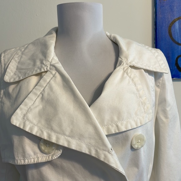 Old Navy-jean trench coat-100% cotton-fully lined~double breasted-with pockets - Picture 5 of 10